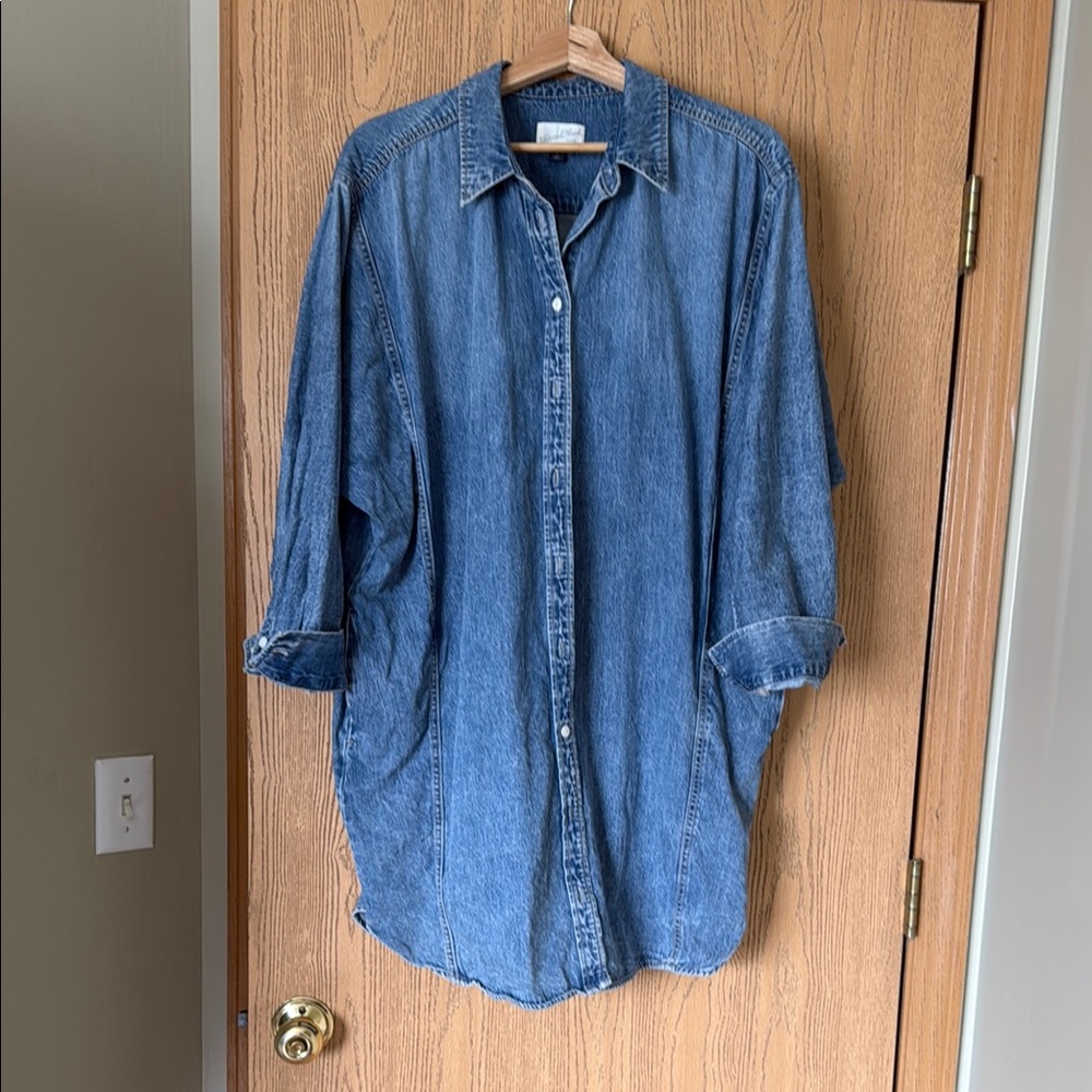 Women Vintage Threads by Target Blue Denim Shirt dress